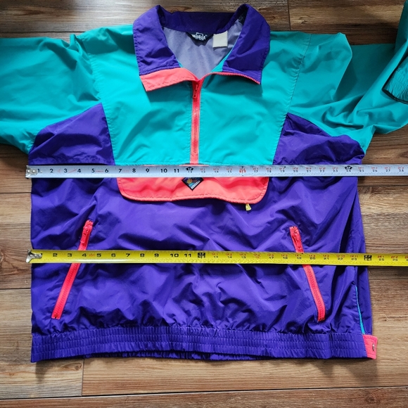 Woolrich Vintage 90s Colorblock Neon Windbreaker Sigmet Gear XL - Picture 7 of 9